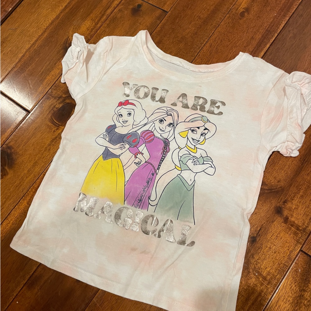 Disney Jumping Beans Ruffle Sleeve Princess short Sleeve Shirt Size 5T